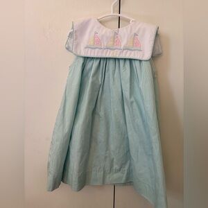 Striped Green and White Kids Dress